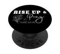 Rise Up & Pray Luke 22:46 Floral Motivational Bible Quote PopSockets Adhesive PopGrip