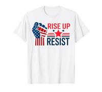 Rise Up Resist Patriotic women democrat men USA flag liberal T-Shirt
