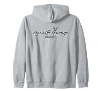 Rise With Courage Christian Religion Bible Scripture Message Zip Hoodie