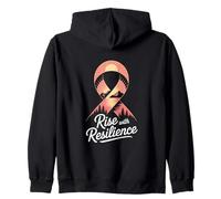 Rise With Resilience Breast Cancer Awareness Zip Hoodie