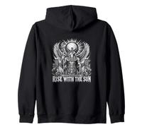 Rise With The Sun Egyptian Ra Horus Deity Zip Hoodie