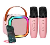 Risebass Mini Karaoke Machine for Kids Adults, Portable Bluetooth Speaker with 2 Wireless Microphones,Toys Birthday Gifts for Girls Ages 4, 5, 6, 7, 8,9,10,11,12+ Years Old Toddler Teens