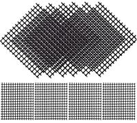 RiseDirectly 100 Pcs 4x4 Inch Plastic Mesh Screen Black Flower Pot Hole Pad Square Bonsai Drainage Hole Covers Adjustable Plant Bottom Mat for Succulents, Flowers & Planters