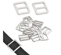 RiseDirectly 12 Pack 1 Inch Zinc Alloy Tri-Glide Buckles, Heavy Duty Metal Strap Slide Adjusters for Webbing Straps