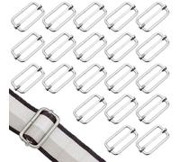 RiseDirectly 20 Pack 38mm Metal Tri-Glide Strap Adjusters with Roller Pin, Adjustable Webbing Sliders for Backpack Purse Pet Collar Replacement DIY Sewing Craft Hardware (Sliver)