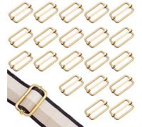 RiseDirectly 20 Pack 38mm Metal Tri-Glide Strap Adjusters with Roller Pin, Adjustable Webbing Sliders for Backpack Purse Pet Collar Replacement DIY Sewing Craft Hardware (Gold)