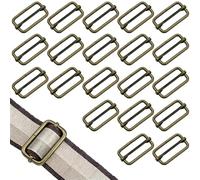 RiseDirectly 20 Pack 38mm Metal Tri-Glide Strap Adjusters with Roller Pin, Adjustable Webbing Sliders for Backpack Purse Pet Collar Replacement DIY Sewing Craft Hardware (Bronze)