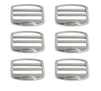 RiseDirectly 6 Pack 38mm Heavy Duty Ladder Lock Buckle, Zinc Alloy Adjustable Strap Release Buckle for Backpack Replacement, Tactical Waistcoat, Webbing Straps & Sewing DIY, Silver
