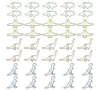 Risedot 40 Pcs Dinosaur Shaped Metal Paper Clip Bookmarks,Assorted Colors Cute Paperclips Planner Clips for Organize Home,Library
