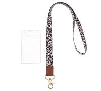Risedot Leopard Lanyard with Retractable ID Buckle,ID Badge Holder with Lanyard