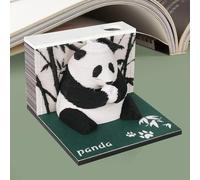 Risedot Panda 3D Art Notepad Paper Card, Craft DIY Creative Gift Desk Decoration 217 Sheets Paper Carving Notepad Non-Stick Sticky Note