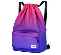 Risefit Drawstring Gym Bag Swim Bag School PE Kit Bags Waterproof Gym Backpack Beach Bags with Wide Straps Children Adults