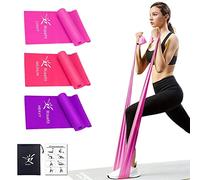 Risefit Resistance Bands Set 3PCs 5FT Long Latex Free Purple Stretch Bands for Working Out Therapy Exercise theraband for Physical Therapy, Yoga Ballet Dance Pilates Rehab
