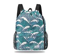 Risefit Waterproof Drawstring Bags String Backpack, Swim Bags PE Gym Bags Sports Backpacks Swimming Bags for Adults, Kids - Men Women Girls Boys