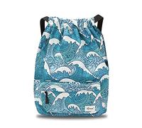 Risefit Waterproof Drawstring Bags String Backpack, Swim Bags PE Gym Bags Sports Backpacks Swimming Bags for Adults, Kids - Men Women Girls Boys