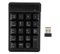 Risegun 2.4G USB Numeric Keypad 19 Keys U Type Portable Mini Low Noise Number Keyboard for Accountancy Finance Banking Black
