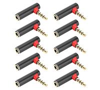 Risegun 3.5mm Headset Audio Jack 90 Degree Elbow Adapter Plug Durable Aluminum Alloy Gold Plated Connector for Mobile Phones Tablets Laptops Desktops Digital Cameras MP3 MP4 Device (Black)