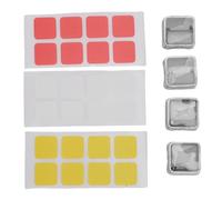 Risegun 4PCS Double Layer Keycaps with Transparent Cover DIY Removable Stickers ABS Mechanical Keyboard Replacement Keycaps for Crossed Type Mechanical Keyboard Switches (Black)
