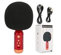 Risegun Bluetooth Microphone Wireless Karaoke Mic Rechargeable Handheld with LED Light for Party Car PC Cellphone Kids Adults (Red)