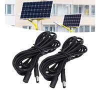 Risegun LED Solar Light Connection Cable LED Solar Light Extension Cord 2-Pack, 5.5x2.1mm DC12V 24V, Power Connection Cable for Monitoring, Solar Light, LED, DC, 24-Inch Length