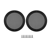 Risegun Speaker Decorative Circle Protective Metal Mesh Cover Sturdy Durable Speaker Cover for Small Speakers Car Speakers Black Gold Silver 8 Inch 2 Pack (black+black)