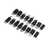 Risegun USB 2.0 Adapters, 16 Pcs Multiple USB2.0 Adapter Micro Mini Male to Female Converters Connectors, Black