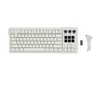 Risegun USB Wired Mechanical Keyboard 75% 78 Key Layout 6 LCD Programmable Keys Red Switch RGB Backlit Hot Swap Keyboard for PC Gaming (White)