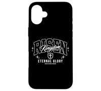 Risen Kingdom Eternal Glory Christian Faith Varsity Letter Case for iPhone 16 Plus
