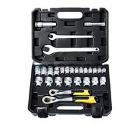 RiseNova 28-Piece Ratchet Socket Set CR-V Pass-Through Design | Pass-through design, fits long bolts, 12-point grip, anti-strip, 4mm-24mm range