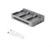 RiseNova Fast 3-Slot for Battery Charger for DJI for Neo 2 | Intelligent Charging Hub with Overheat Protection, Portable Gray ABS Case