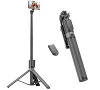 RISEOFLE Phone Tripod & Selfie Stick, 180cm Aluminum All in One Extendable Tripod for Smartphone, Portable Travel Tripod Stand with Wireless Remote Control for iPhone/Samsung/Android/Camera