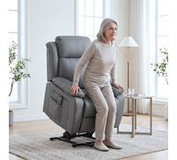 Riser and Recliner Chair with Massage, PU Leather Electric Lift Chair, Grey