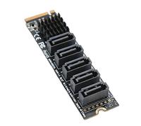 Riser Card, Jmb585 Chip Solution, Fast Transmission Speed, Stable Operation, High Work Efficiency, PCIE M.2 to SATA3.0 for OS X for Llinux for Windows