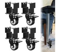 Riser Casters Compatible with Arcade1UP Infinity Table，360° Swivel Casters for Raising The Table Height, Heavy Duty Plate Caster- Load 200lbs(Set of 4)