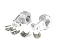 Riser Kit One Pair Universal Motorcycle HandleBar Fat Bar Mount Clamps Riser Anodized Mount For 28/22mm Handlebar(SILVER)