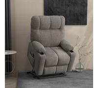 HOMCOM Heavy Duty Riser and Recliner Chair Lift Chair for the Elderly - Grey - Velvet-touch Fabric(100% Polyester), Sponge, Multi-layer Board - 91cm x 95cm x 109cm