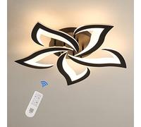 Riserva Dimmable LED Ceiling Light, 40W, Creative Petals 3000K-6500K, Black | Modern Ceiling Lamp for Living Room, Bedroom, Dining Room, 60cm