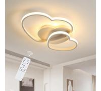 Riserva Dimmable Led Ceiling Light, 64 W Heart Lamp Modern, 3000 K-6500 K, Chandelier White With Remote Control For Bedroom