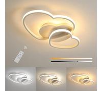 Riserva Dimmable LED Ceiling Light, 64W Heart Ceiling Lamp Modern, 3000K-6500K, Chandelier White with Remote Control for Bedroom, Dining Room, Kitchen, Children's Room