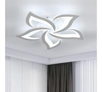 Riserva LED Ceiling Light, 60W Mordern Ceiling Lamp White, 6500K Cool White, Acrylic Petal Design Chandelier for Bedroom, Living Room, Dining Room, Kitchen, Φ60cm