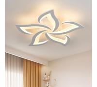 Riserva LED Ceiling Lights, 60W 6500LM Mordern LED Ceiling Light Warm White 3000K, Creative Petals Design, White Acrylic Chandelier for Living Room Bedroom Dining Room (Dia 60cm)
