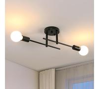 Riserva Modern Ceiling Lamp, E27 Sputnik Ceiling Light Adjustable Semi-Flush Mount, 2-Light Chandelier Black for Living Room, Hallway, Bedroom, Dining Room, Café, Hotel