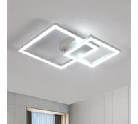Riserva Modern LED Ceiling Light, 34 W Square Ceiling Light, 350° Rotatable Aluminium Ceiling Lamp for Bedroom, Dining Room, Living Room, Hallway, 6500K Cool White, White