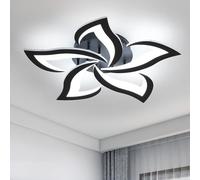 Riserva Mordern LED Ceiling Light 60W, Creative Petals Design, 6500K, Black | Acrylic Chandelier for Living Room, Bedroom, Dining Room