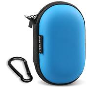 RISETECH Earbud Case Holder Earphone Case Wired Headphone Storage Pouch Hard EVA Small Zipper Bag Compatible with Oval Wireless Earbuds, Beats Studio Buds, TOZO Golden X1, Soundcore Space A40 -Blue