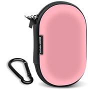 RISETECH Earbud Case Wired Earphone Hard EVA Small Zipper Pouch IEM Case Compatible with in Ear Monitor, Oval Wireless Earbuds, Beats Studio Buds, TOZO Golden X1, Soundcore Space A40 -Pink