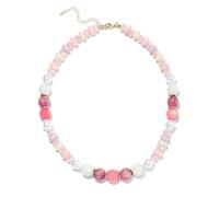 RISHEGAE Chunky Beaded Necklace for Women Boho Resin Beaded Choker Necklace Adjustable Surfer Beach Strand Necklaces Gold Handmade Acrylic Beads Jewelry Gift for Women, Resin, No Gemstone