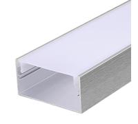 RISHORI 3.3ft/1 Meter U Shape LED Aluminum Channel System for LED Strip Light Installations,Borderless LED Diffuser Channel with Milky Cover,40mm*20mm borderless