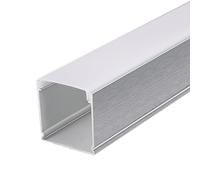 RISHORI 3.3ft/1 Meter U Shape LED Aluminum Channel System for LED Strip Light Installations,Borderless LED Diffuser Channel with Milky Cover,30mm*30mm borderless