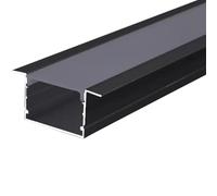 RISHORI 3.3FT/1M LED Channel Aluminum,U Shape Strip Diffuser Channel with Cover Frosted Corner Lighting Easy Installation Black,30 * 20 with edge